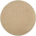 Hand-crafted Solid Pale Gold Casual Ridges Wool Rug (8' Round)