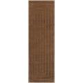 Hand-loomed Embossed Light Brown Wool Rug (2'6 x 8')