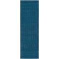Hand-loomed Ridges Aquamarine Wool Rug (2'6 x 8')