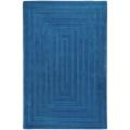 Hand-loomed Ridges Aquamarine Wool Rug (5' x 8')