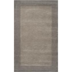 Hand-crafted Grey Tone-On-Tone Bordered Wool Rug (3'3 x 5'3)