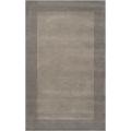 Hand-crafted Grey Tone-On-Tone Bordered Wool Rug (3'3 x 5'3)