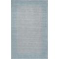 Hand-crafted Light Blue Tone-On-Tone Bordered Wool Rug (6' x 9')