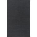 Hand-crafted Solid Black Casual 'Ridges' Wool Rug (9' x 13')