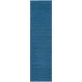 Hand-loomed 'Ridges' Teal Wool Rug (2'6 x 8')