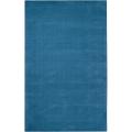 Hand-crafted Teal Blue Solid Casual 'Ridges' Wool Rug (6' x 9')