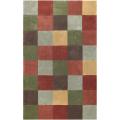 Hand-tufted Contemporary Splatter Multi Colored Squares Wool Geometric Rug (8' x 11')