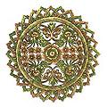 Rain Tree Wood 'Floral Medallion' Relief Sculpture Panel (Thailand)