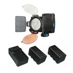 Lumiere L.A. Trio LED White Daylight Video Light Kit with 2 NPF750 Batteries