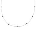 Miadora Sterling Silver 1ct TDW Black Diamond Station Necklace