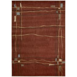 Monaco Orange Abstract Rug (5'3 x 7'5)