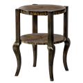 Hand-stained Walnut Round Accent Table