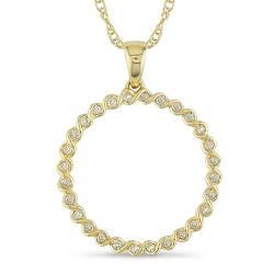 Miadora 10k Yellow Gold 1/6ct TDW Diamond Spiral Wire Necklace (I-J, I2-I3)