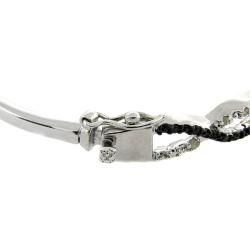 Sterling Silver 1/4ct TDW Black and White Diamond Bangle Bracelet (I-J, I2-I3)