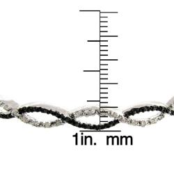 Sterling Silver 1/4ct TDW Black and White Diamond Bangle Bracelet (I-J, I2-I3)