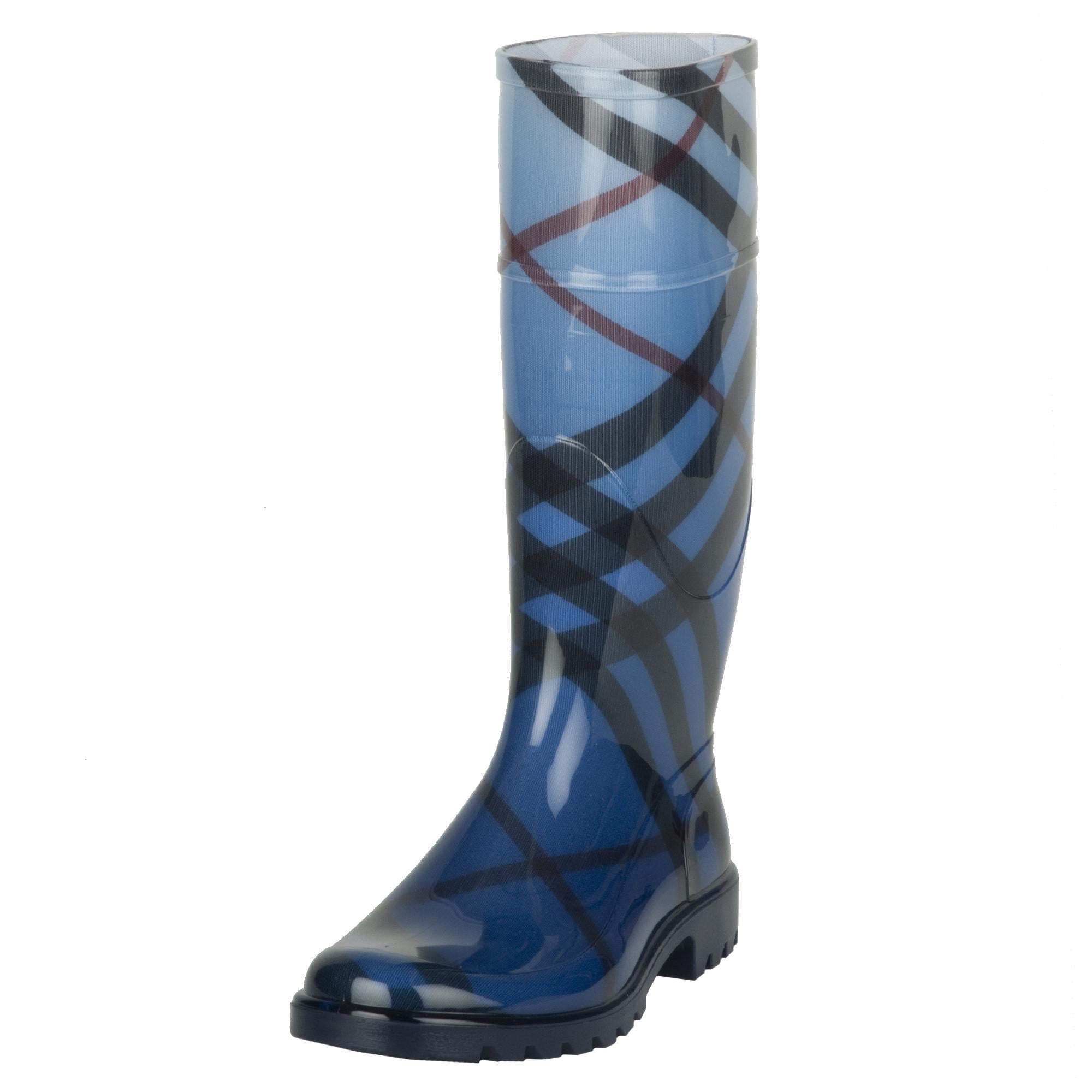 burberry rain boots womens blue
