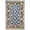 Asian Hand-knotted Zeus Trellis Blue Wool Rug (6' Round)