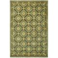 Asian Hand-knotted Trellis Green Wool Rug (9' x 12')