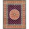 Asian Hand-knotted Fleur-de-lis Royal Purple Wool Rug (6' x 9')