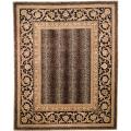 Asian Hand-knotted Leopard Beige/ Black Wool Rug (8' x 10')