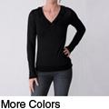 Everyday Junior's Solid Ruffled Neck Long Sleeve Top