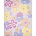 Handmade Children's Daisies Violet New Zealand Wool Rug (5' x 8')