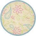 Handmade Children's Paisley Ivory New Zealand Wool Rug (4' Round)