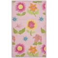 Handmade Children's Paisley Sketch Pink N. Z. Wool Rug (3' x 5')