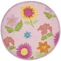 Handmade Children's Paisley Sketch Pink New Zealand Wool Rug (6' Round)