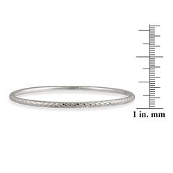 Sterling Silver Diamond-cut Bangle Bracelet