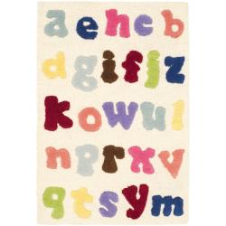 Handmade Children's Alphabet Ivory New Zealand Wool Rug (2' x 3')