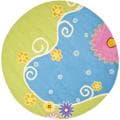 Handmade Children's Lily Pond Blue New Zealand Wool Rug (4' Round)