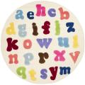 Handmade Children's Alphabet Ivory New Zealand Wool Rug (4' Round)