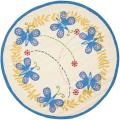 Handmade Children's Butterflies Ivory New Zealand Wool Rug (4' Round)