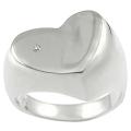 Sterling Silver Diamond Accent Heart Ring