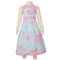 AnnLoren Girls' Pink and Blue Easter Bunny Halter Dress