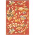 Handmade Blossom Botanical Rust Wool Rug (2' x 3')