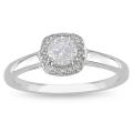 Miadora 10k White Gold 3/5ct TDW Diamond Halo Ring (G-H, I2-I3)