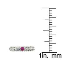 Sterling Silver Pink and White Crystal Ring