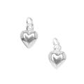 Silverplated Pewter Puffy Heart Charms (Set of 2)