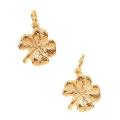 Goldplated Pewter Irish 4-leaf Clover Charms (Set of 2)