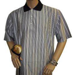 Harry Vardon Men's Black Colalr Stripe Golf Polo Shirt