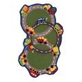 Hand-carved Alexa Kids Green Cars & Trucks Roadway Wool Rug (3' x 5')