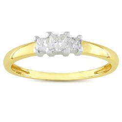 Miadora 10k Two-tone Gold 1/4ct TDW Diamond 3-stone Ring (G-H, I2-I3)