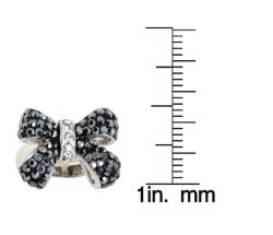 Sterling Silver Hematite Crystal Bow Ring