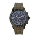 Gucci Men's Timeless Green Rubber Blue Dial Chronograph Watch