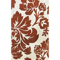 Handmade Alexa Pino Rust Floral Fantasy Rug (5' x 8')
