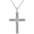 Sterling Silver 1/4ct TDW Diamond Cross Necklace (H-I, I2-I3)