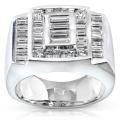 14k White Gold Men's 3 1/10ct TDW Diamond Band (G-H, VS1-VS2)
