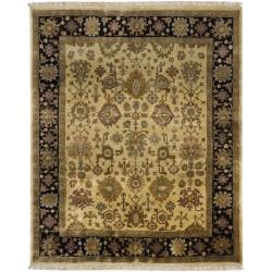 Hand-knotted Mandara Gold New Zealand Wool Rug (8' x 10')